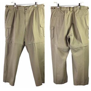 TravelSmith Men's Convertible Cargo Pants Khaki 42 x 30 Zip Off Travel Hiking